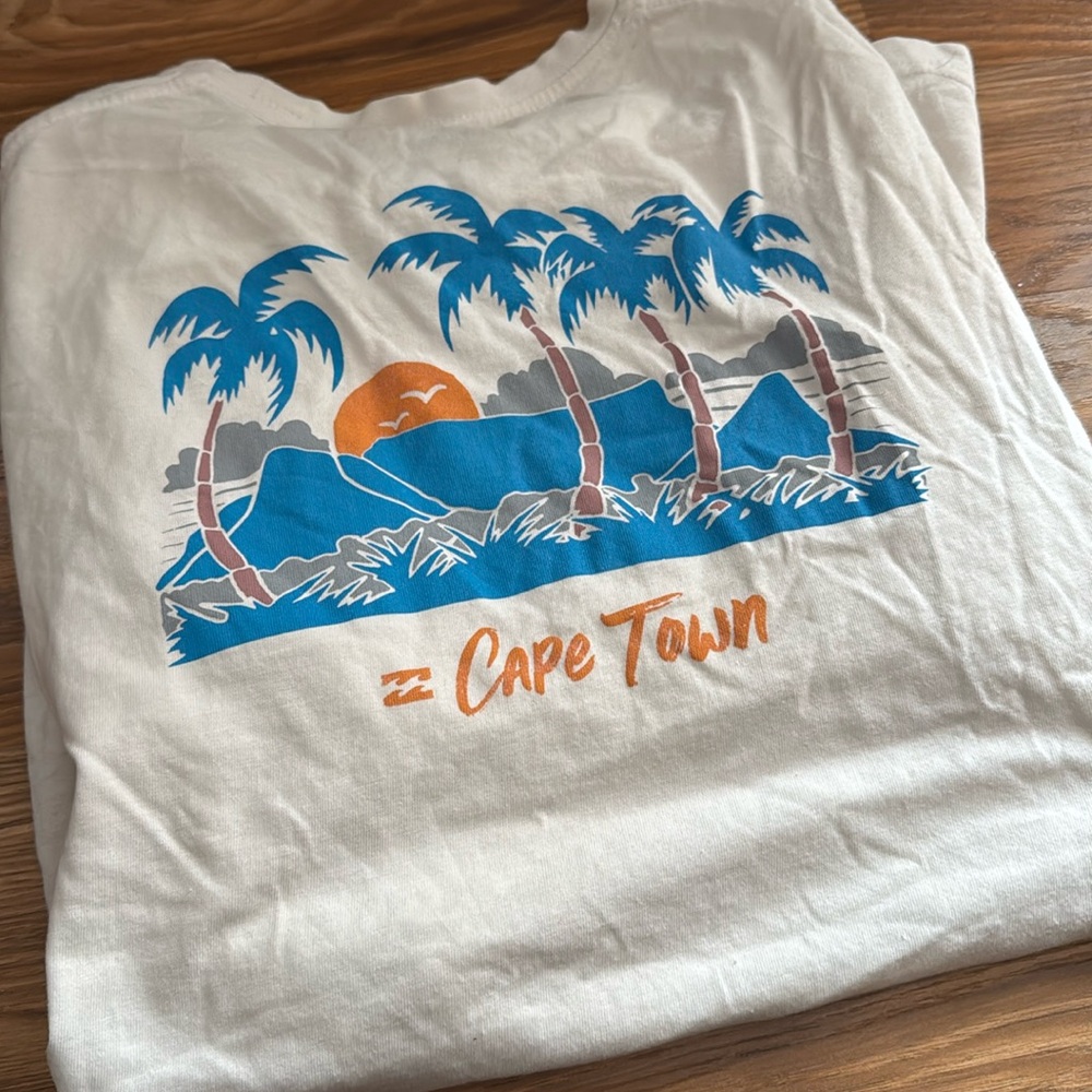 Cape Town billabong men’s boys short sleeve t shirt top off white medium